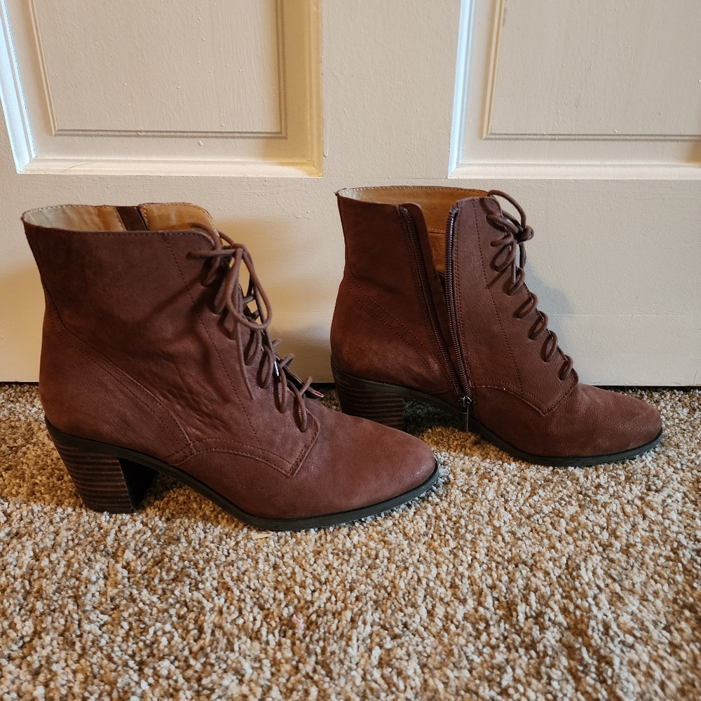 Lucky Brand Brown Heeled Boots size 9.5